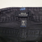 True Religion Jeans Billie Black Womens 25 World Tour Stitched Pockets Straight