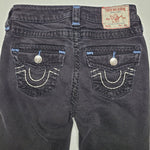 True Religion Jeans Billie Black Womens 25 World Tour Stitched Pockets Straight