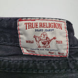 True Religion Jeans Billie Black Womens 25 World Tour Stitched Pockets Straight