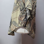 Rhapsody Safari Shirt Shoukder Pads Vintage Womens Medium Zebra Button Up Down