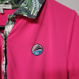 Fairway & Greene Gold Tee Pink Womens M Leaves Collar 1901 Sault Country Club