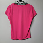 Fairway & Greene Gold Tee Pink Womens M Leaves Collar 1901 Sault Country Club