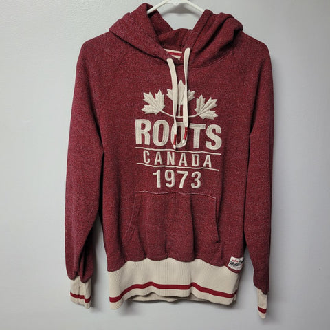 Roots Canada Hoodie Red Womens Medium Authentic Northern Fall Warm Quality
