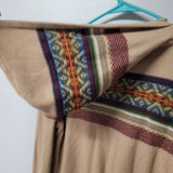 Natural Reflections Knit Hooded Sweater Hoodie Tan Brown Tribal Womens Large
