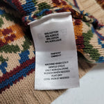 Natural Reflections Knit Hooded Sweater Hoodie Tan Brown Tribal Womens Large