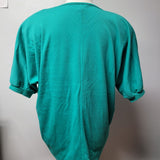 Koret Francisca Shirt Green Embroidered 80s Shoulder Pads Vintage Womens M Tribe