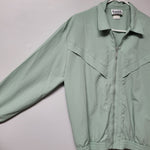 Teddi Vintage Jacket Green Lightweight Zipper Shoulder Pads Womens Large Granny