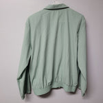 Teddi Vintage Jacket Green Lightweight Zipper Shoulder Pads Womens Large Granny