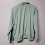 Teddi Vintage Jacket Green Lightweight Zipper Shoulder Pads Womens Large Granny