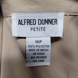 Alfred Dunner Petite Jacket Embroidered Shoulder Pads Womens 16 Tan Vintage