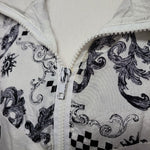 Kuma Sport Nylon Sweatsuit Jacket Pants Vintage Black White Zipper Vintage 1X XL