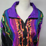 Kuma Sport Nylon Sweatsuit Jacket Pant Vintage Purple Zipper Vintage Large Black
