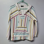 Roxy Hoodie Stripes Beach Vibes Summer Cali Cotton Blend Coastal Womens Small
