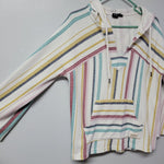 Roxy Hoodie Stripes Beach Vibes Summer Cali Cotton Blend Coastal Womens Small