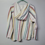 Roxy Hoodie Stripes Beach Vibes Summer Cali Cotton Blend Coastal Womens Small