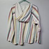 Roxy Hoodie Stripes Beach Vibes Summer Cali Cotton Blend Coastal Womens Small