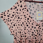 Lularoe Heidi Dress Knee Length Plus Size Womens 3X Pink Pockets Short Sleeve
