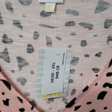 Lularoe Heidi Dress Knee Length Plus Size Womens 3X Pink Pockets Short Sleeve