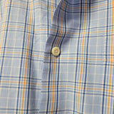 Peter Millar Collared Button Down Shirt Cotton Mens Larhe Baby Blue Plaid Formal