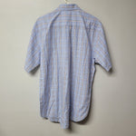 Peter Millar Collared Button Down Shirt Cotton Mens Larhe Baby Blue Plaid Formal