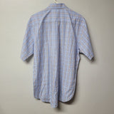 Peter Millar Collared Button Down Shirt Cotton Mens Larhe Baby Blue Plaid Formal