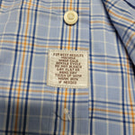 Peter Millar Collared Button Down Shirt Cotton Mens Larhe Baby Blue Plaid Formal