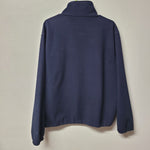 Cables Fleece Full Zip Jacket Dark Blue Pockets Mens Large Reg Fall Warm Basic