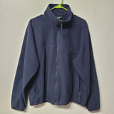 Cables Fleece Full Zip Jacket Dark Blue Pockets Mens Large Reg Fall Warm Basic