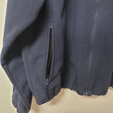 Cables Fleece Full Zip Jacket Dark Blue Pockets Mens Large Reg Fall Warm Basic