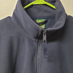 Cables Fleece Full Zip Jacket Dark Blue Pockets Mens Large Reg Fall Warm Basic