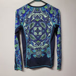 Athleta Athletic Top Shirt Womens XS Long Sleeve Workout Gym Blue Green Thumb