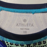 Athleta Athletic Top Shirt Womens XS Long Sleeve Workout Gym Blue Green Thumb