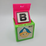 1972 Mattel Alphabet Pop Up Block Toy Plastic Vintage Letter B Boy Learn School