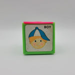 1972 Mattel Alphabet Pop Up Block Toy Plastic Vintage Letter B Boy Learn School