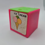 1972 Mattel Alphabet Pop Up Block Toy Plastic Vintage Letter Ice Cream Learn
