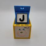 1972 Mattel Alphabet Pop Up Block Toy Plastic Vintage Letter Jelly Learn Jam J