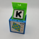 1972 Mattel Alphabet Pop Up Block Toy Plastic Vintage Letter Learn School Kite