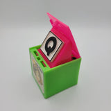 1972 Mattel Alphabet Pop Up Block Toy Plastic Vintage Letter Learn School Queen