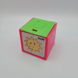 1972 Mattel Alphabet Pop Up Block Toy Plastic Vintage Letter Learn School Sun