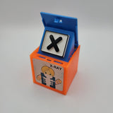 1972 Mattel Alphabet Pop Up Block Toy Plastic Vintage Letter Learn School XRay