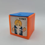 1972 Mattel Alphabet Pop Up Block Toy Plastic Vintage Letter Learn School XRay