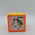 1972 Mattel Alphabet Pop Up Block Toy Plastic Vintage Letter Learn School Zebra