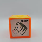 1972 Mattel Alphabet Pop Up Block Toy Plastic Vintage Letter Learn School Zebra