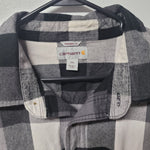 Carhartt Flannel Button Down Shirt Gray Plaid Plaidurday 906 Yooper Mens 2XL
