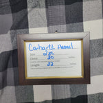 Carhartt Flannel Button Down Shirt Gray Plaid Plaidurday 906 Yooper Mens 2XL