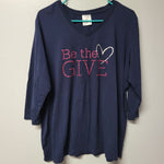 Be The Give Thirty-One Shirt Blue Heart Glitter Womens XL Bags Hostess Rep