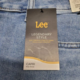Lee Capri Jeans Womens 12 Medium Mid Rise Legendary Style Light Blue Tags