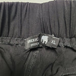 American Stitch Nylon Pants Stretch Waist Snap Pockets Women's Junior XL Black