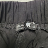 American Stitch Nylon Pants Stretch Waist Snap Pockets Women's Junior XL Black