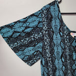 Lularoe Romper Teal Blue Short Sleeve Drawstring Waist Shorts Pockets Women's 3X